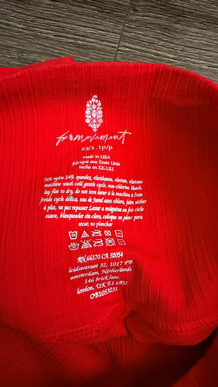 FP movement good karma leggings size XS/S Red Apple
